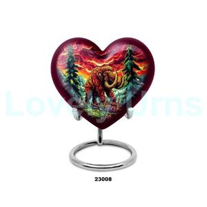 <b>Top</b> Best Selling Mammoth <b>Heart</b> Cremation Adult Urn for Dad Ashes With Stand & Free Velvet Bag - Product Image 1