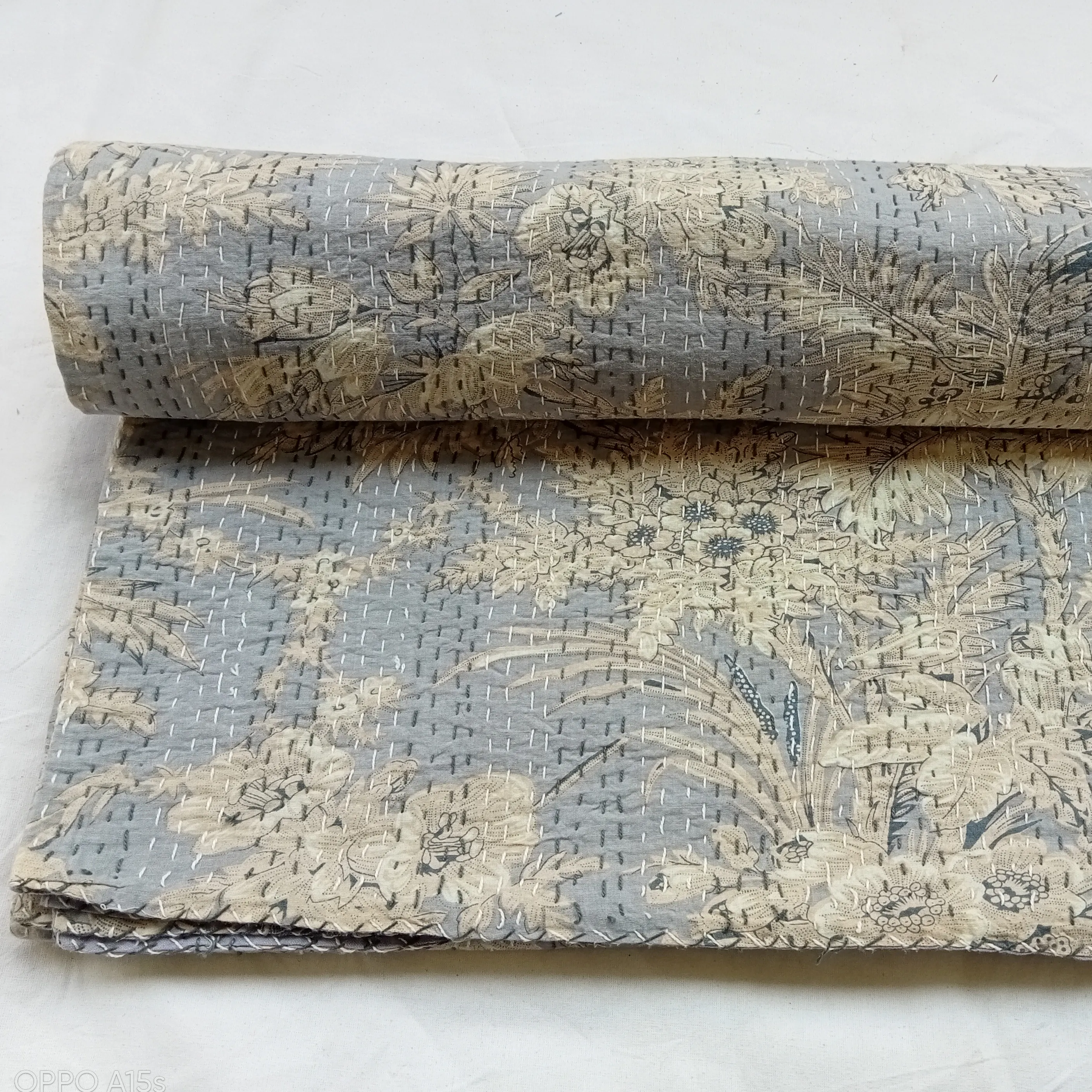 수제 Kantha 침대 커버 침대 커버 침구 Kantha 던져 핸드 블록 인쇄 담요 Kantha 던져 Jaipuri 이불