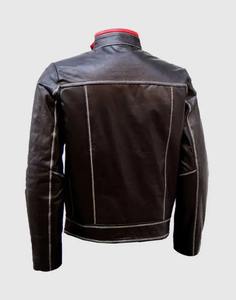 Hombres Biker Vintage Motocicleta Racer Moto Chaqueta de cuero Real Cuero genuino Racing Moto Chaqueta - Product Image 5