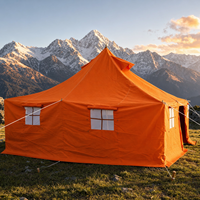Tente à poteaux en toile imperméable 4,8x4,8m grande capacité (8-12 personnes) ouverture rapide automatique pour secours en cas de catastrophe et activités extérieures d'urgence