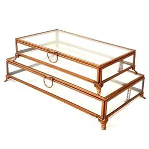 Glass Metal Jewelry <b>Box</b> Decorative <b>Black</b> Crystal Clear Beading Brass Material <b>for</b> <b>Storage</b> Use <b>for</b> Package - Product Image 4