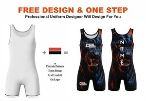 Nouveau Design Top in the Town 2026 Wrestling Fighting Wears Vente chaude Impression par sublimation MMA Wears Full Body Wrestling Singlet - Product Image 2