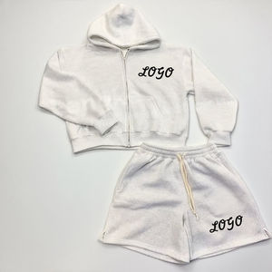 Custom Two-Piece <b>Jogging</b> Set Breathable Zipper Hoodies Lightweight Sweat suit <b>Short</b> <b>Shorts</b> for <b>Men</b> - Product Image 3