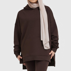 Sweat à capuche longue marque privée pour femmes OEM pull surdimensionné personnalisé sweat à capuche polaire avec tissu en coton respirant - Product Image 1