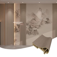 Profilé décoratif incurvé moderne en fibre de bambou imperméable de 80 mm pour panneaux muraux et plafonds de salon et d'hôtel
