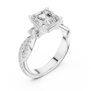 Bague solitaire taille coussin 18K en or - Product Image 3