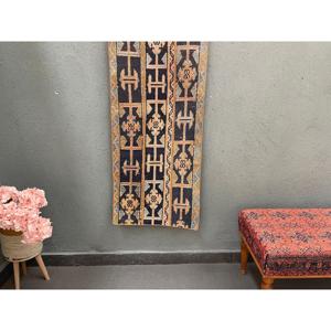 Tapis de couloir vintage 1,8x5,2 pi (55x157 cm), tapis turc noir à pois - Product Image 1