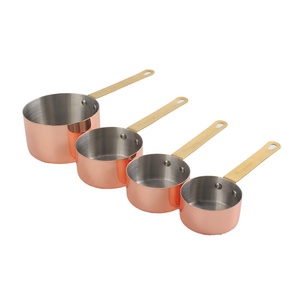 ชุดถ้วยตวงสแตนเลสแบบวางซ้อนกันได้สำหรับการวัดแบบแห้งและของเหลว4ชิ้น - Product Image 6