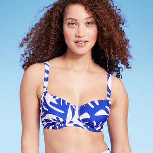 Kona Sol Completo Bikini Donna 2 Pezzi con Top Reggiseno Push-up con Ferretto e Dettagli Cut-Out, Taglia M, Stampa Corallo Blu Metallizzato Traspirante - Product Image 4