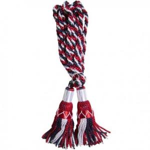 This is a set of red, white, and blue bagpipe drone <b>cords</b>, which are used to decorate and hold the drones in position - Product Image 1