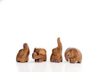 Statue d'éléphant en bois artisanale, style Art Déco, figurine fonctionnelle, décoration murale pour la maison ou le bureau, cadeau d'anniversaire