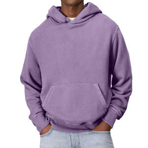 Sudadera con capucha de algodón de gran tamaño con logotipo bordado personalizado para hombre - Product Image 1