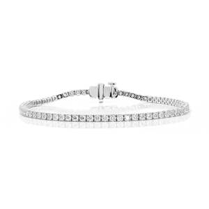 สร้อยข้อมือเทนนิสดีไซน์เนอร์ประดับเพชรทรงกลมแบบหนามเตย - Product Image 1