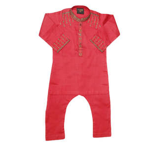 ชุดคุรตะ ชัลวาร์ปักลายสำหรับเด็กผู้ชาย - สีมารูน - Product Image 2