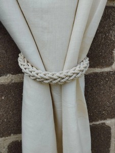 Attaches de rideau en coton tressé ivoire, retenues de rideau, porte-rideau décor de maison de plage nautique - Product Image 5