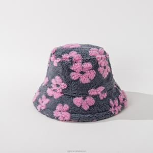 Sombrero de cubo de piel sintética estampado informal de invierno minimalista fresco con protección solar cálido y acogedor estilo de moda callejera de felpa suave - Product Image 5