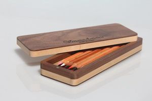 Ensemble de stylos cadeaux écologiques de luxe personnalisables de haute qualité stylo en bois de bambou fait à la main avec boîte en bois logo gravé - Product Image 4