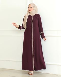 Abaya pour femmes musulmanes en tissu satiné de qualité supérieure, abaya prête à porter, longueur complète, abaya islamique musulmane de Dubaï, abaya de l'Aïd en gros - Product Image 4
