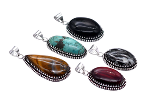 Nuevo Vintage 5 uds collares de moda para mujer mezcla de piedras preciosas colgantes latón tema cristiano caliente EBay tendencia mezcla lote a granel PP 39 - Product Image 3