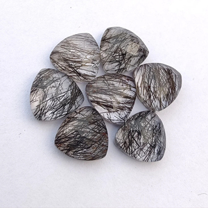 Rutilo negro natural de grado AAA, comprobador de forma de trillón, piedras preciosas sueltas con parte posterior plana, tamaños personalizados disponibles, venta al por mayor calibrado - Product Image 6