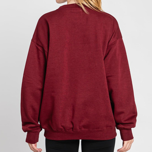 Sweat-shirt décontracté pour femmes, couleur unie, surdimensionné, unisexe, en coton, coréen, sweat-shirts ras du cou vierges, avec logo personnalisé, hauts pullover - Product Image 3