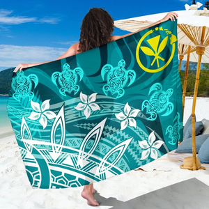Hawaiian Pareo Tropical Polynesia Sarong Floral Design Beach Wrap Lightweight Summer Cover Up - Product Image 2