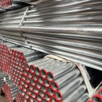 Tuyau en acier galvanisé en stock pour la tuyauterie de la salle des pompes incendie Q195 Q235 Q345, galvanisation à chaud ASTM GB EN BS, paroi de 2,1-3,0 mm, fourniture sur mesure