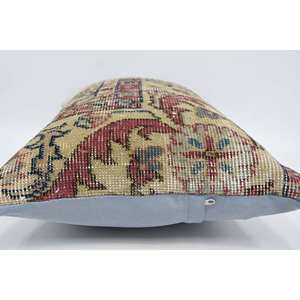 <b>Bohemian</b> Kantha Patchwork Wool Pillow 16x24 Inch Beige Woven Floral Vintage Pattern Portable for <b>Bedding</b> Living for Christmas - Product Image 5