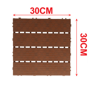 * OUTLET * 10 pezzi di piastrelle da giardino in plastica, 30x30x2cm, pavimenti in PVC per esterni, colore marrone scuro, totale 0.9 m²- - Product Image 2