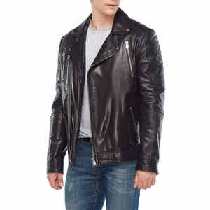 Chaqueta de Cuero Genuino de Vaca para Hombre, Marca de Primera Calidad, Estilo Urbano, con Cuello Alto, Color Sólido - Product Image 2