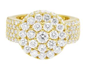 Anillo de racimo floral de oro de 10K de lujo con diamantes cultivados en laboratorio, joyería llamativa helada para hombres - Product Image 2