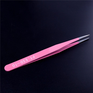 Aplicador de pestañas con volumen de logotipo personalizado rosa, pinzas para extensión de pestañas con punta puntiaguda, etiqueta privada OEM - Product Image 2