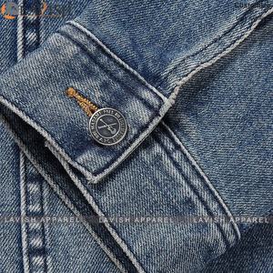Chaqueta vaquera para hombre 2025, venta al por mayor de fábrica, chaqueta vaquera con bordado personalizado, ropa de calle, prendas de vestir exteriores ajustadas informales para hombre - Product Image 2