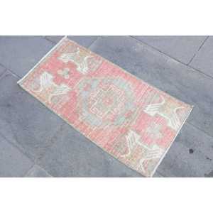 Tapis turc, 1,4 x 2,9 pieds, tapis oriental rouge en laine - Product Image 2