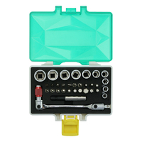 Ensemble d'outils 32 pièces pour usage domestique avec support OEM, porte-embouts magnétique et clé à douille, en chrome vanadium, à commande manuelle, boîte à outils 1/4 pouce
