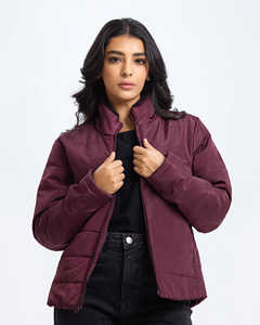 2025 venta al por mayor personalizado ajustable cordón con capucha manga larga Puffer Bomber Chaquetas Mujer chaqueta con capucha Stand Collar comodidad - Product Image 1
