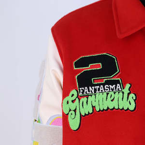 Vestes d'hiver pour hommes à la mode, style streetwear, très vendues, avec boutons-pression, broderies en chenille, col Byron, veste universitaire - Product Image 5