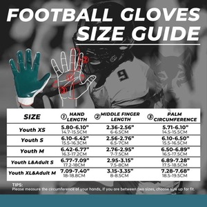 Gants de football de monteur de ligne rembourrés de haute qualité en cuir couleur et logo personnalisables pour les jeunes et les adultes - Product Image 6