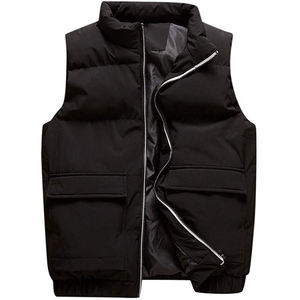 Gilet matelassé léger à capuche chaud de randonnée pour hommes Gilet d'hiver à fermeture éclair sans manches Vestes Stand Couleur gilet - Product Image 5