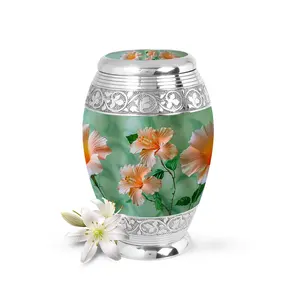 Urne funéraire en forme de fleur d'hibiscus pour cendres, avec sac à cordon - Product Image 1
