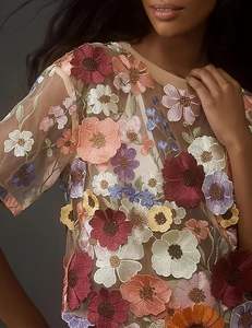 Camisetas de Punto Lavadas para Mujer, Bordado de Estrella Vintage, Estilo Y2K, Manga Corta, Tops Casuales, Ropa Urbana Unisex, 100% Algodón - Product Image 3