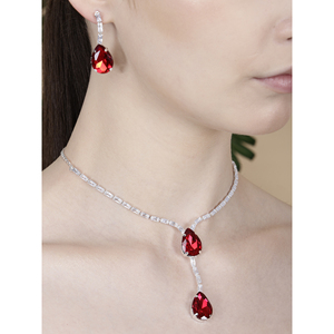Radiant Allure Luxury Copper <b>Statement</b> <b>Necklace</b> Set Fine Pearl Bridal and Party Jewelry for Bold Looks and Gifts - Product Image 3