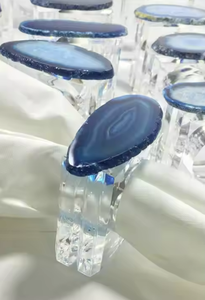 Accesorios de mesa, servilletero de cristal de ágata natural, servilletero de lujo dorado para fiestas, fabricante indio por EXOTIC INDIAN - Product Image 6