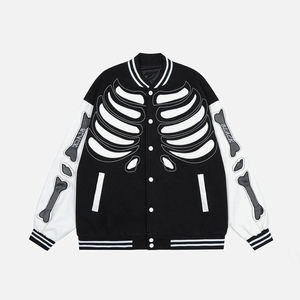 Manches en cuir brodées en chenille du fabricant OEM de haute qualité pour hommes Bomber de baseball personnalisé support en laine hiver Letterman - Product Image 3