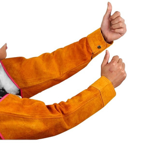 Manga de soldadura de cuero resistente a altas temperaturas, aislamiento de estrella ignífugo antiescaldado para equipo de protección de soldador - Product Image 2