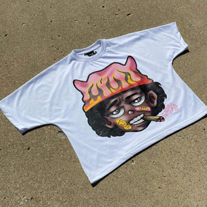 Camisetas OEM de alta calidad para hombre con estampado gráfico desgastado 100% algodón verano manga corta cuello redondo diseño al por mayor - Product Image 5