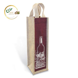 Sacs à vin en jute de haute qualité avec poignées solides Textiles et cuir magnifiquement conçus en vente - Product Image 1