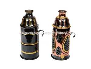 Oferta Especial: Mini Cachimba de Lujo Farida con Cubierta de Latón Martillado a Mano y Técnica de Lacado, Tipo Egipcio Curvado para Fumar Shisha - Product Image 3