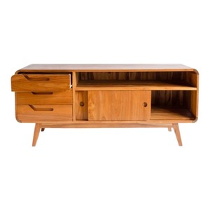 Meuble TV moderne en bois de manguier écologique, fait à la main, pour salon, avec rangement réglable, pour la maison ou l'hôtel - Product Image 1