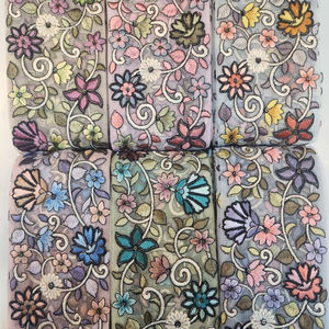 Encaje bordado de flores cosido a mano de nuevo diseño, encaje de borde de vestido - Product Image 1